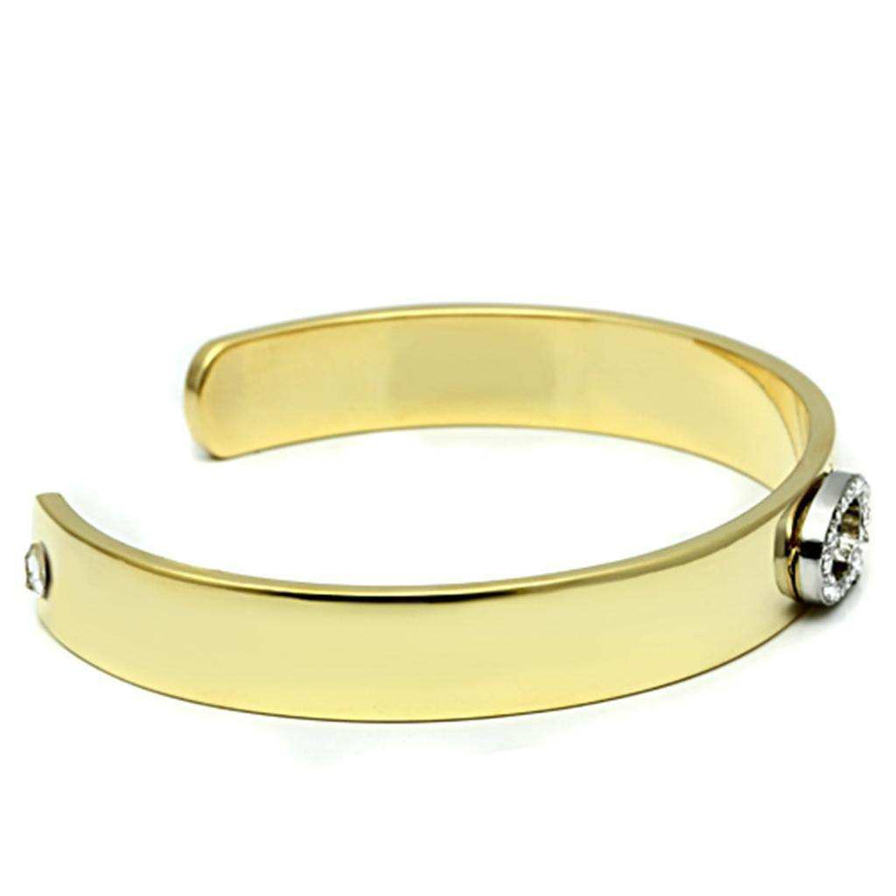 Alamode Gold+Rhodium White Metal Bangle with Top Grade Crystal in Clear - Alamode - Flyclothing LLC