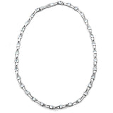 Alamode Rhodium Brass Necklace with AAA Grade CZ in Clear - Alamode - Flyclothing LLC