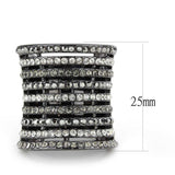 Alamode Ruthenium Brass Ring with Top Grade Crystal in Black Diamond - Alamode - Flyclothing LLC