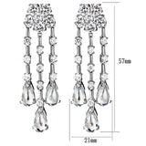 Alamode Rhodium Brass Jewelry Sets with AAA Grade CZ in Clear - Alamode - Flyclothing LLC