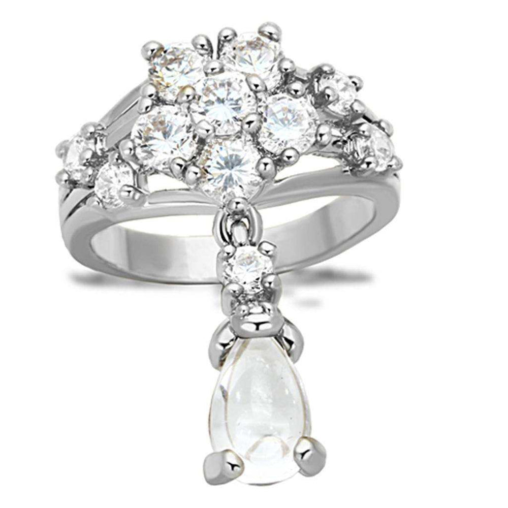 Alamode Rhodium Brass Jewelry Sets with AAA Grade CZ in Clear - Alamode - Flyclothing LLC