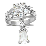 Alamode Rhodium Brass Jewelry Sets with AAA Grade CZ in Clear - Alamode - Flyclothing LLC