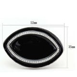 Alamode Rhodium Brass Ring with Top Grade Crystal in Clear - Alamode - Flyclothing LLC