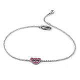 Alamode Rhodium Brass Bracelet with Top Grade Crystal in Rose - Alamode - Flyclothing LLC