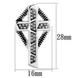 Alamode Rhodium Brass Earrings with Top Grade Crystal in Black Diamond - Alamode - Flyclothing LLC