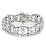 Alamode Rhodium Brass Jewelry Sets with AAA Grade CZ in Clear - Alamode - Flyclothing LLC