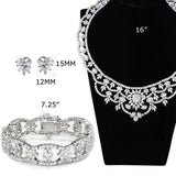 Alamode Rhodium Brass Jewelry Sets with AAA Grade CZ in Clear - Alamode - Flyclothing LLC