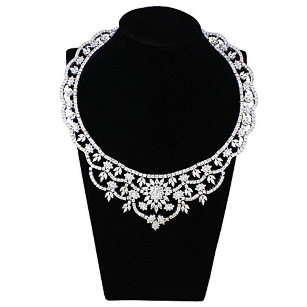 Alamode Rhodium Brass Jewelry Sets with AAA Grade CZ in Clear - Alamode - Flyclothing LLC