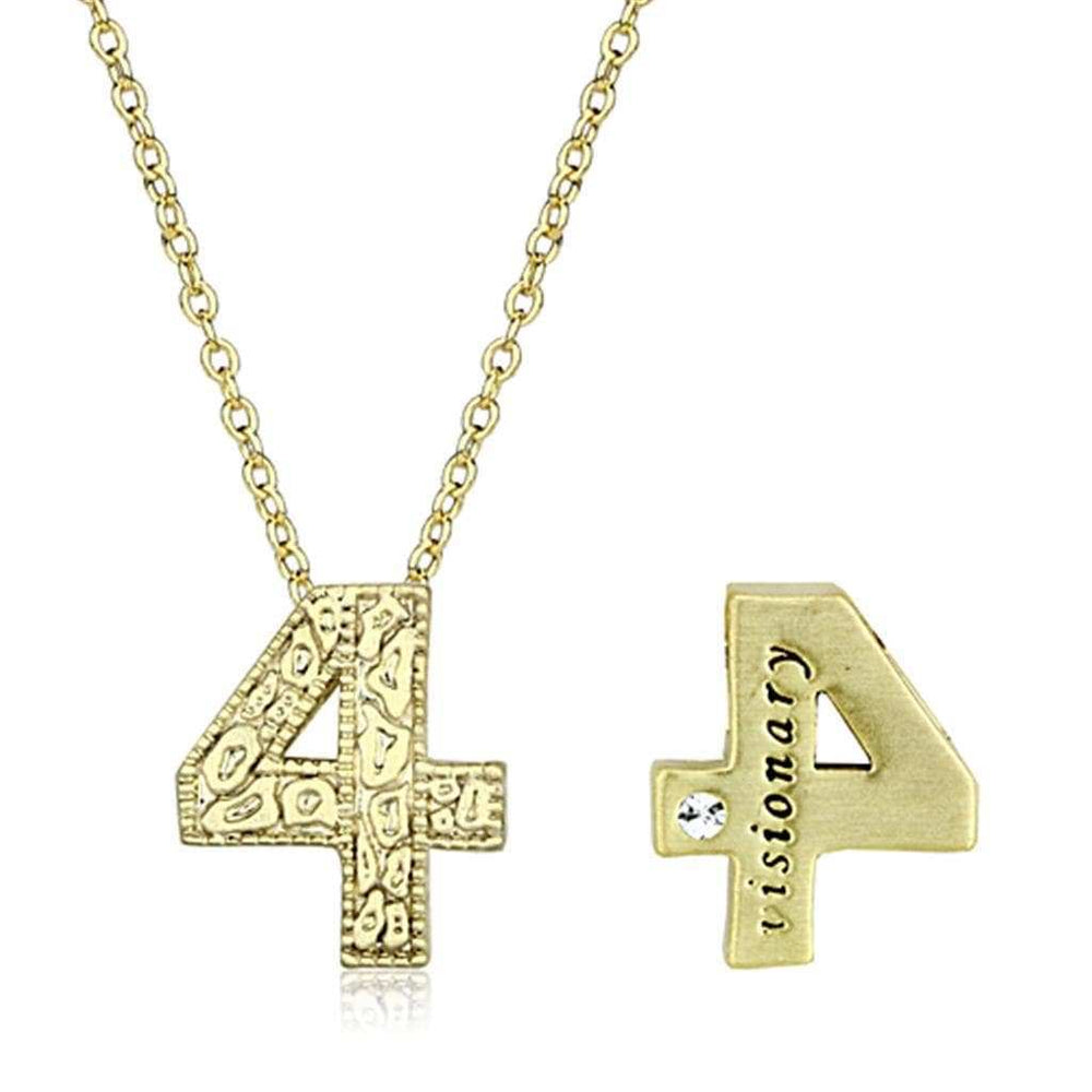 Alamode Flash Gold Brass Chain Pendant with Top Grade Crystal in Clear - Alamode - Flyclothing LLC