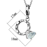 Alamode Rhodium Brass Pendant with AAA Grade CZ in Clear - Alamode - Flyclothing LLC