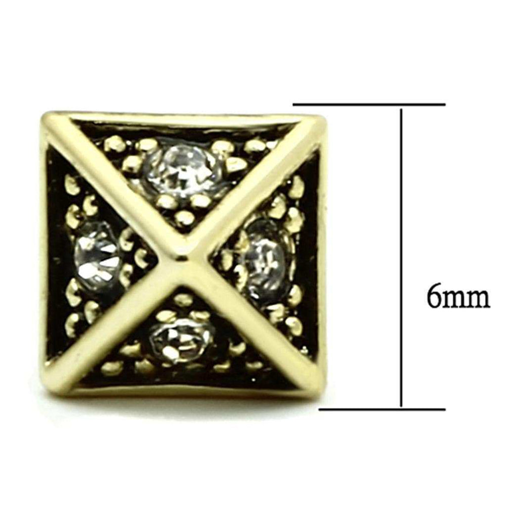 Alamode Flash Gold Brass Earrings with Top Grade Crystal in Clear - Alamode - Flyclothing LLC