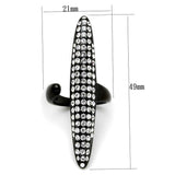 Alamode IP Black(Ion Plating) Stainless Steel Ring with Top Grade Crystal in Clear - Alamode - Flyclothing LLC