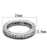 Alamode Rhodium Brass Ring with AAA Grade CZ in Clear - Alamode - Flyclothing LLC