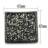 Alamode TIN Cobalt Black Brass Ring with Top Grade Crystal in Light Gray - Alamode - Flyclothing LLC