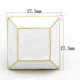 Alamode Gold & Brush Brass Ring with Epoxy in White - Alamode - Flyclothing LLC