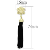 Alamode Gold & Brush Brass Earrings with Top Grade Crystal in Clear - Alamode - Flyclothing LLC