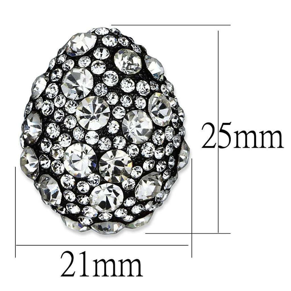 Alamode TIN Cobalt Black Brass Earrings with Top Grade Crystal in Clear - Alamode - Flyclothing LLC