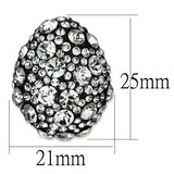 Alamode TIN Cobalt Black Brass Earrings with Top Grade Crystal in Clear - Alamode - Flyclothing LLC