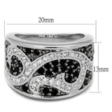 Alamode Rhodium + Ruthenium Brass Ring with AAA Grade CZ in Black Diamond - Alamode - Flyclothing LLC