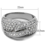 Alamode Rhodium Brass Ring with AAA Grade CZ in Clear - Alamode - Flyclothing LLC