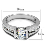Alamode Rhodium Brass Ring with AAA Grade CZ in Clear - Alamode - Flyclothing LLC