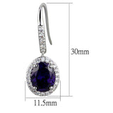 Alamode Rhodium Brass Earrings with AAA Grade CZ in Amethyst - Alamode - Flyclothing LLC
