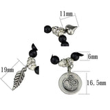 Alamode Antique Silver Brass Bracelet with Synthetic Glass Bead in Jet - Alamode - Flyclothing LLC