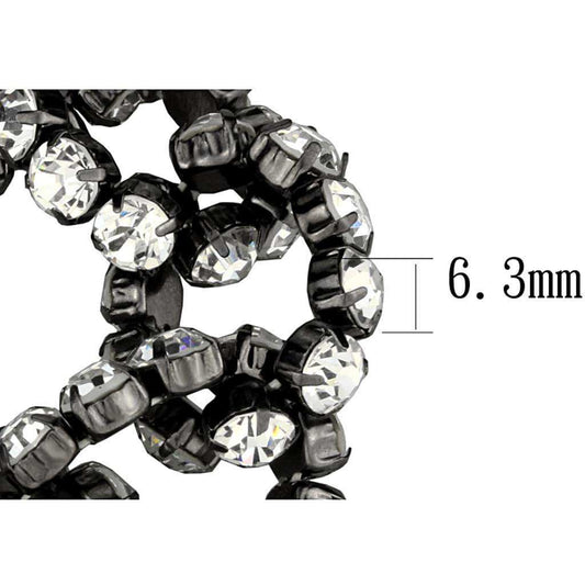 Alamode Ruthenium Brass Bracelet with Top Grade Crystal in Clear - Alamode - Flyclothing LLC