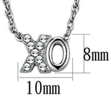 Alamode Rhodium Brass Necklace with Top Grade Crystal in Clear - Alamode - Flyclothing LLC