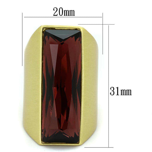 Alamode Gold & Brush Brass Ring with Top Grade Crystal in Siam - Alamode - Flyclothing LLC