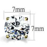 Alamode Gold Brass Earrings with AAA Grade CZ in Clear - Alamode - Flyclothing LLC