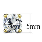 Alamode Gold Brass Earrings with AAA Grade CZ in Clear - Alamode - Flyclothing LLC