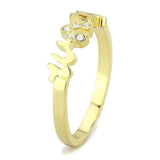 Alamode Flash Gold Brass Ring with Top Grade Crystal in Clear - Alamode - Flyclothing LLC