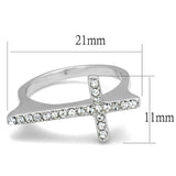 Alamode Rhodium Brass Ring with Top Grade Crystal in Clear - Alamode - Flyclothing LLC