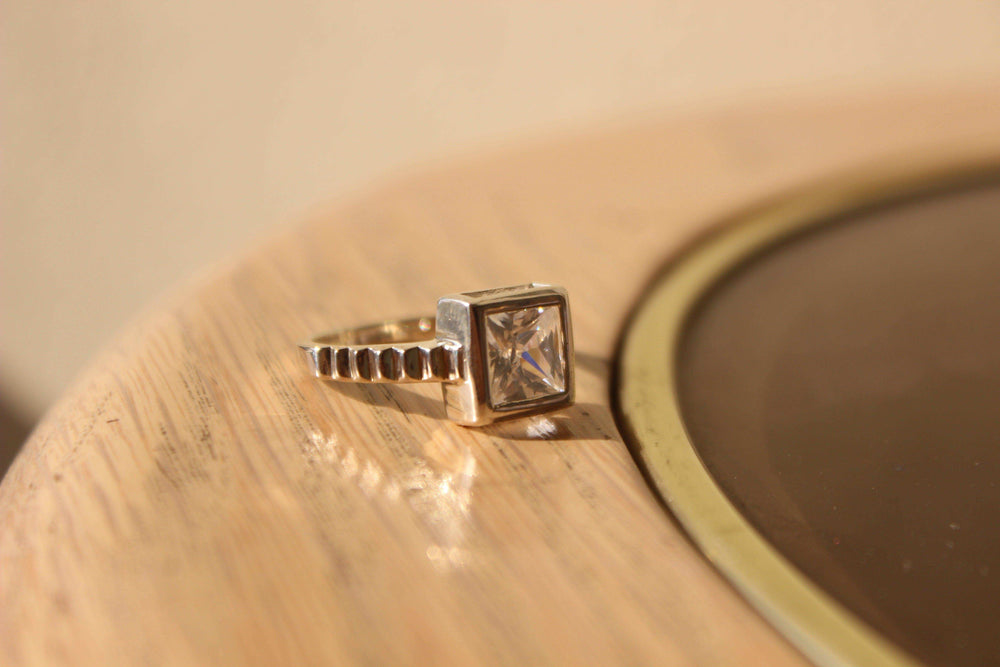 Alamode Rhodium 925 Sterling Silver Ring with AAA Grade CZ in Clear - Alamode - Flyclothing LLC