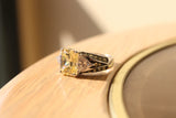 Alamode Rhodium 925 Sterling Silver Ring with AAA Grade CZ in Light Yellow - Alamode - Flyclothing LLC