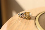 Alamode Rhodium 925 Sterling Silver Ring with AAA Grade CZ in Light Yellow - Alamode - Flyclothing LLC