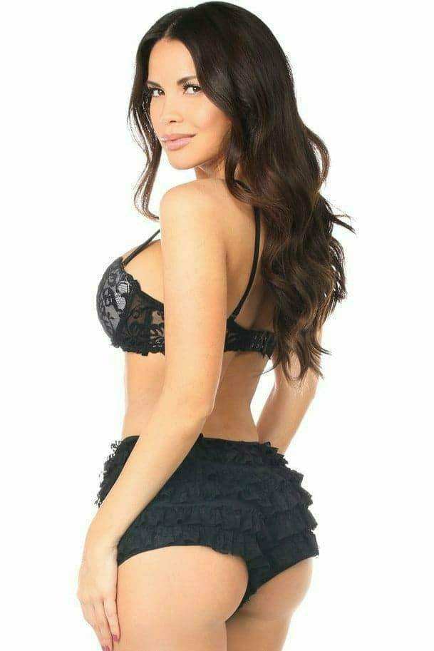Daisy Corsets Black Lace Ruffle Panty - Daisy Corsets - Flyclothing LLC