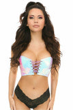 Daisy Corsets Lavish Mermaid Holo Lace-Up Short Bustier Top - Daisy Corsets - Flyclothing LLC