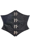 Daisy Corsets Lavish Black/Black Swirl Brocade Corset Belt Cincher w/Clasps - Daisy Corsets - Flyclothing LLC