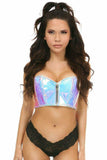 Daisy Corsets Lavish Blue/Purple Holo Short Bustier Top - Daisy Corsets - Flyclothing LLC