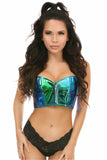Daisy Corsets Lavish Teal/Blue Holo Short Bustier - Daisy Corsets - Flyclothing LLC