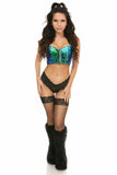 Daisy Corsets Lavish Teal/Blue Holo Short Bustier - Daisy Corsets - Flyclothing LLC