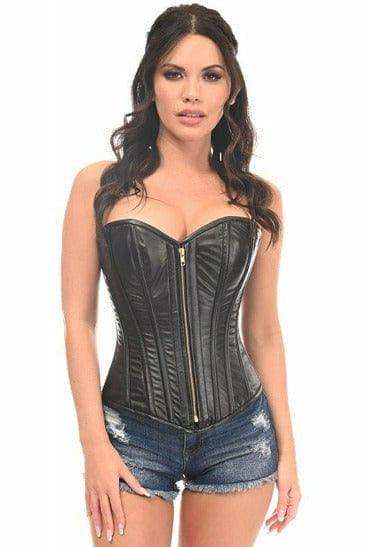 Daisy Corsets Lavish Wet Look Overbust Corset w/Gold Zipper - Daisy Corsets - Flyclothing LLC