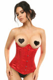 Daisy Corsets Lavish Red Satin Open Bust Underwire Underbust Corset - Daisy Corsets - Flyclothing LLC