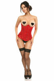 Daisy Corsets Lavish Red Satin Open Bust Underwire Underbust Corset - Daisy Corsets - Flyclothing LLC