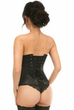 Daisy Corsets Lavish Black Satin Open Bust Underwire Underbust Corset - Daisy Corsets - Flyclothing LLC