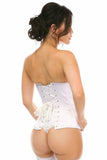 Daisy Corsets Lavish White Satin Open Bust Underwire Underbust Corset - Daisy Corsets - Flyclothing LLC