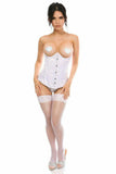 Daisy Corsets Lavish White Satin Open Bust Underwire Underbust Corset - Daisy Corsets - Flyclothing LLC