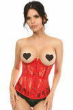Daisy Corsets Lavish Red Sheer Lace Underwire Open Cup Underbust Corset - Daisy Corsets - Flyclothing LLC